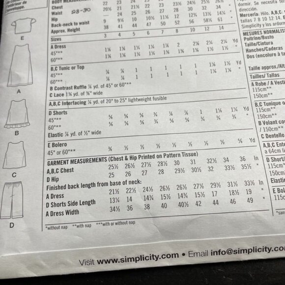 Simplicity Sewing Patterns for Dummies 2378 Girls Tunic Top Shorts Dress 2010 u - Picture 3 of 5